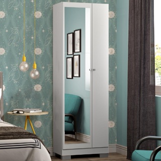 Armário Utilitário Infantil 2 Portas Espelho Branco Carraro em Oferta na Shopee