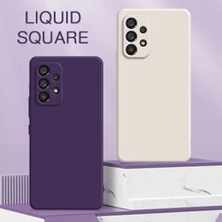 Capa Oficial Quadrada De Silicone Líquido Para Telefone Samsung Galaxy A13 A23 A33 A53 A73 5G Capas Móveis À Prova D'água Carcasas