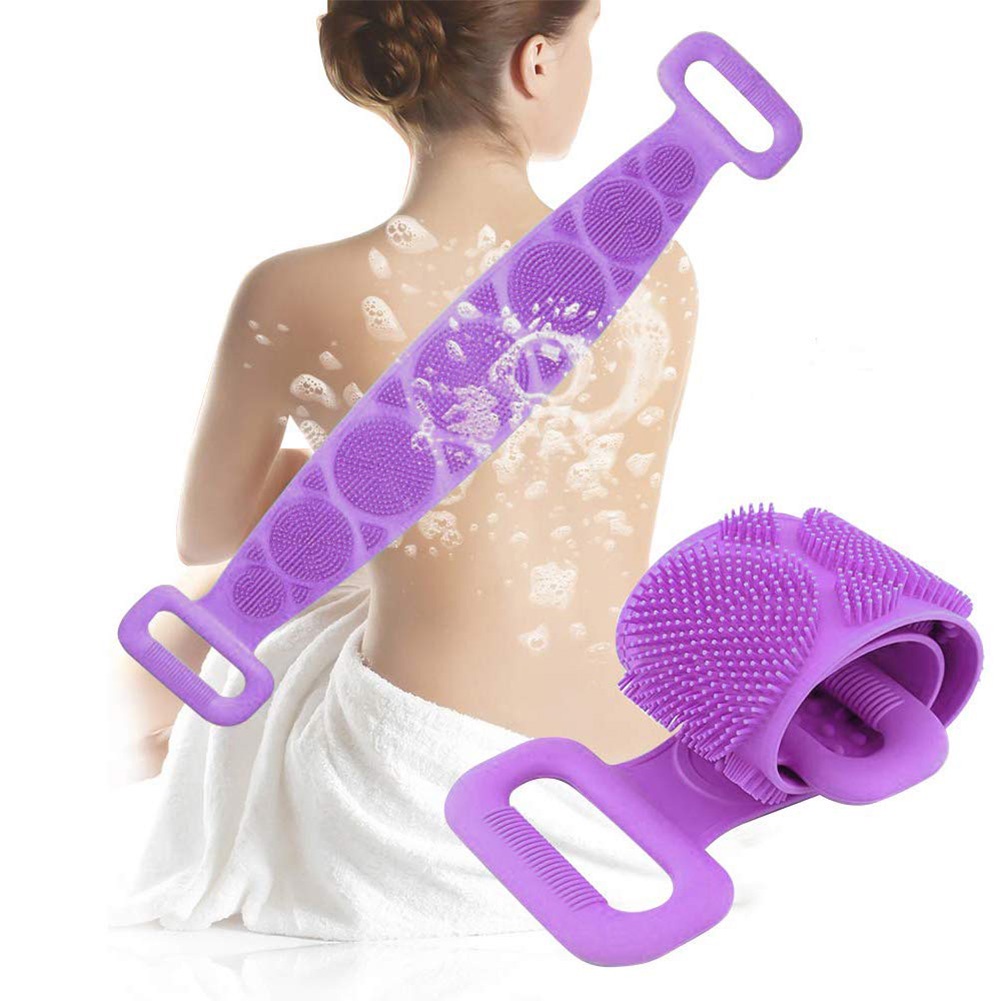 Esponja de Banho Esfoliante Corporal Escova Silicone Limpeza Massagem Lava Costas Bucha Corpo