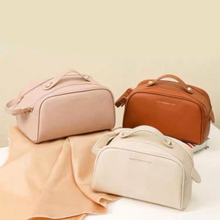 Necesser Saco Cosmético De Couro PU Feminino De Grande Capacidade Semi-Impermeável Portátil Viagem Cosméticos