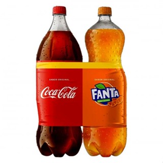 Kit Refrigerante Coca-Cola Original e Fanta Laranja 2 L Cada