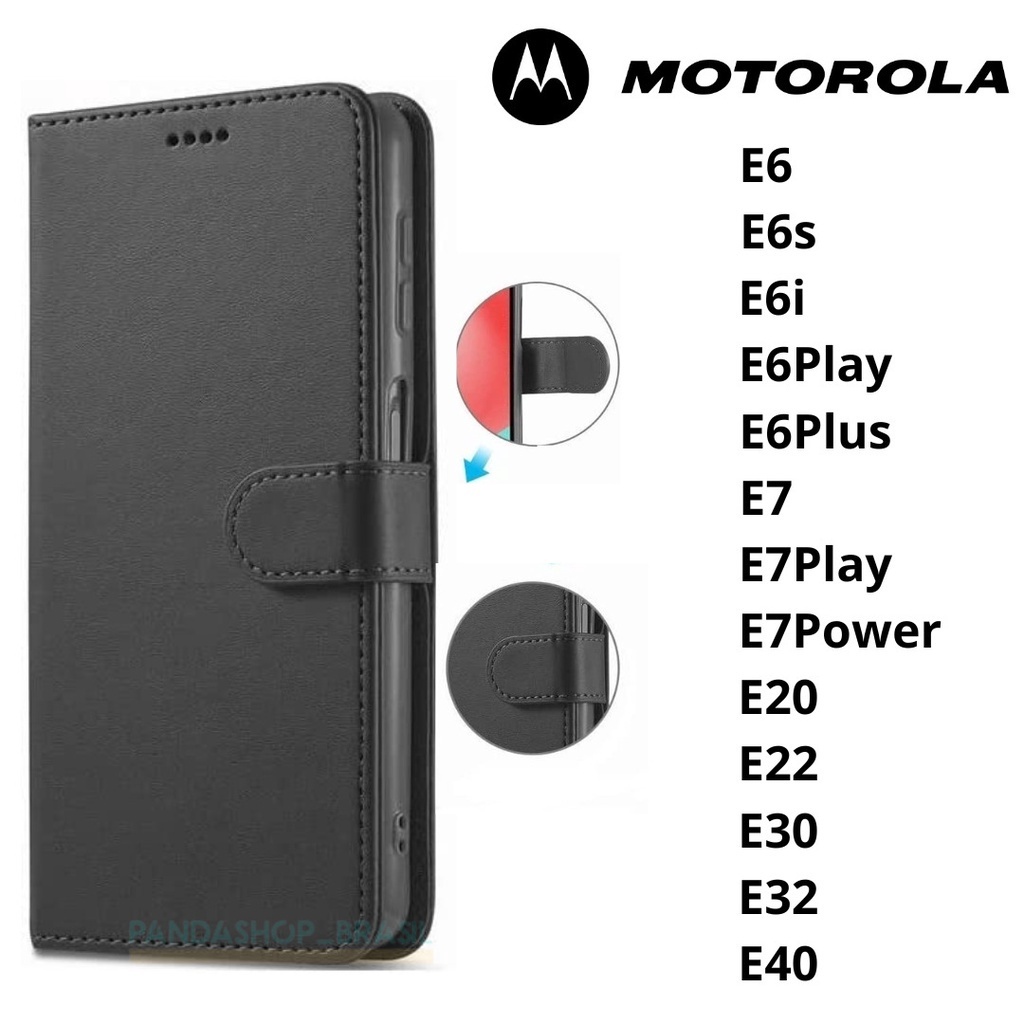 Capa Case Carteira Flip Para Motorola E6 / E6S / E6i / E6Play / E6Plus / E7 / E20 / E22 / E30 / E32 /E40 Capinha C/ Porta Cartão