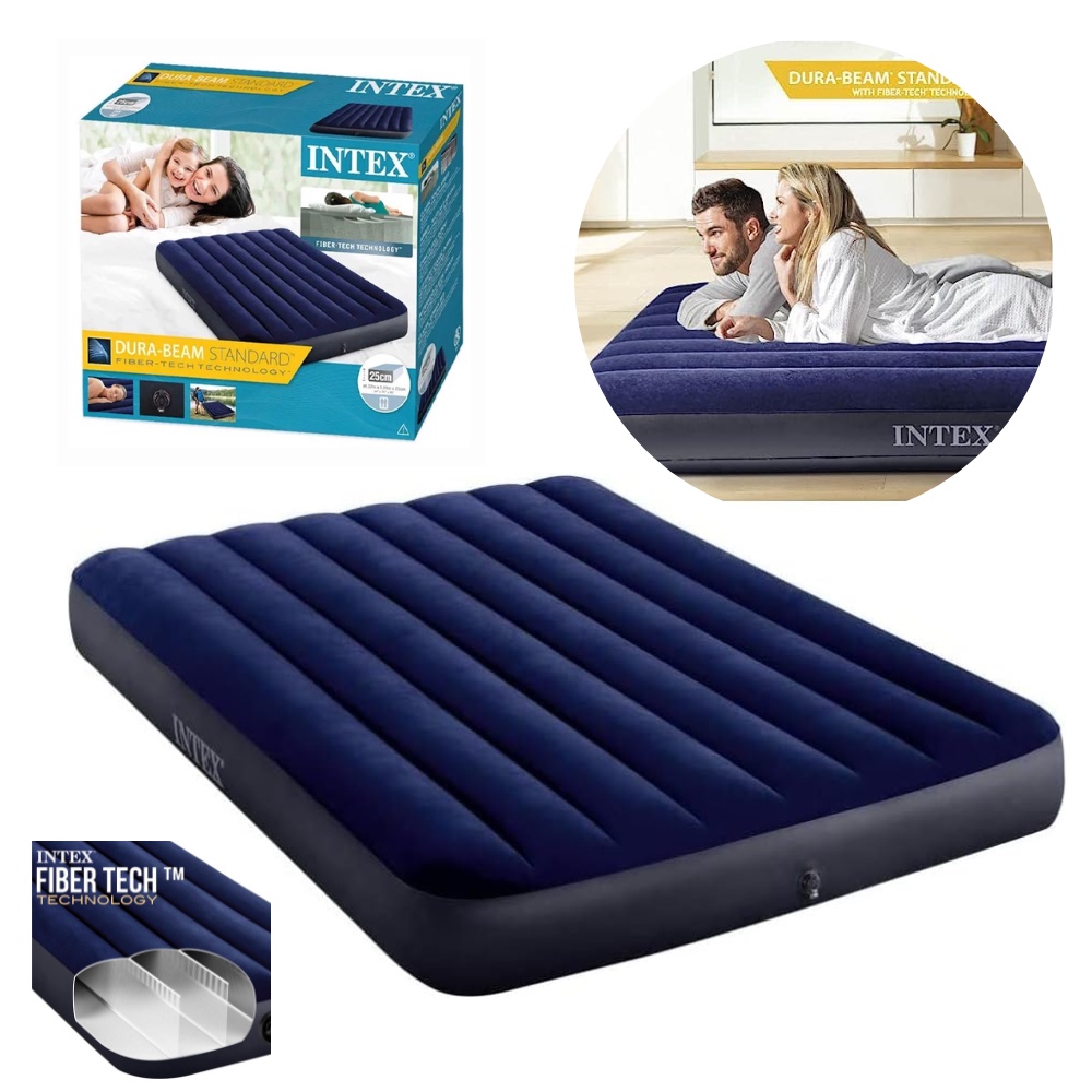 Colchão Inflável Casal (191 x 137 x 25cm) Dura Beam Classic Downy Intex 64758