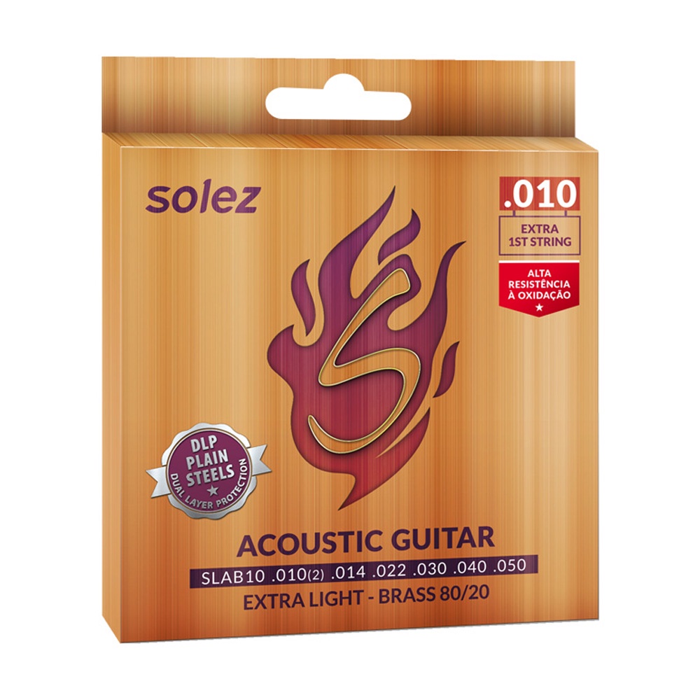 Encordoamento Solez DLP Violão Aço 010 Bronze 80/20 SLAB10 em Oferta na Shopee