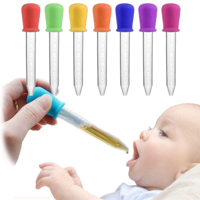 Pipeta De silicone De 5 ml Conta-Gotas Líquido Alimentador De Alimentos Plástico Para Bebês