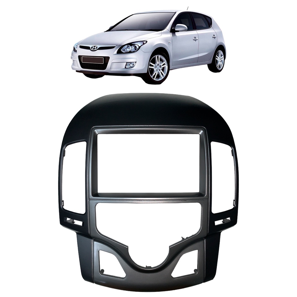 Moldura 2 DIN Hyundai i30 2009-2012 Ar Digital Preta 3165