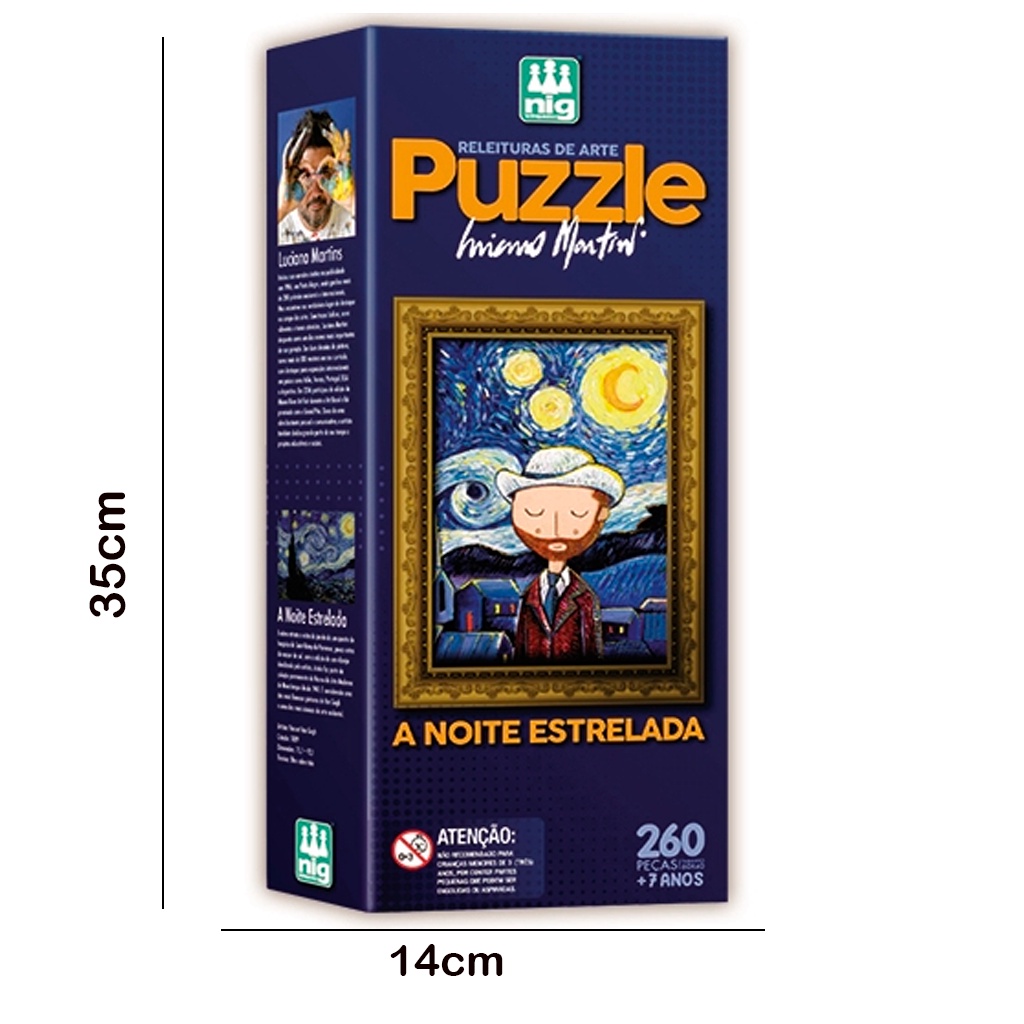 Detalhes do Puzzle Quebra-cabeça Noite Estrelada Luciano Martins 0581 - Nig Brinquedos