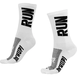 Meia HUPI Run Branco Preto - Tamanho Plus 42-46
