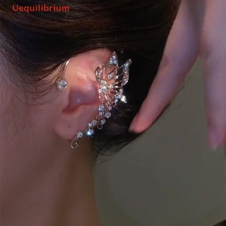 Uequilibrium Fashion Punho De Orelha De Borboleta De Cristal Cintilante Sem Brincos Clip Elegante Para Mulheres Requintado Jóias De Casamento Novo
