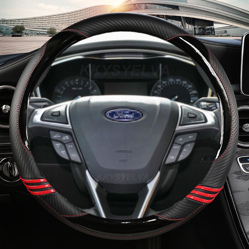 Capa De Volante De Carro De Fibra De Carbono Para Ford Fusion Mondeo 2013-2019 EDGE 2015-2018 KUGA Escape 2016 Acessório