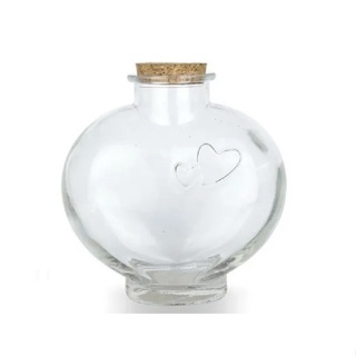 Kit 2 Potes Garrafa Frasco Coração De Vidro 700ml Com Rolha Mantimentos Porta Tempero Plástico Potes em Oferta na Shopee