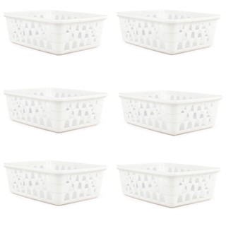 Kit 6 Cestos Multiuso Organizador Pequeno 16x12x6Cm Branco 123Organizei