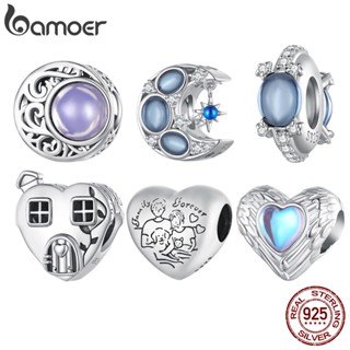 Bamoer Silver 925 Happiness Beads E Pingente Em Forma De Coração Jóias De Bricolage Para Mulheres Presentes