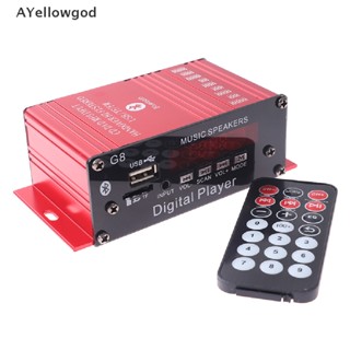 AYellowgod G8 Carro 12V 200W Amplificador De Potência Digital De 2 Canais Estéreo bluetooth AUX FM MP3 .