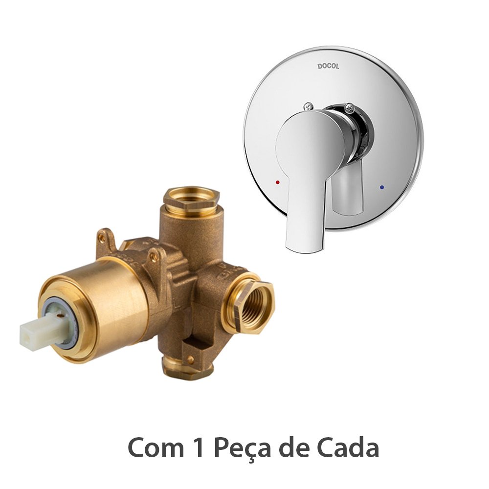 Kit Misturador Alta Pressão + Acabamento Monocomando AP/BP Alta Vazão Chess/Gali Docol Com 1 De Cada