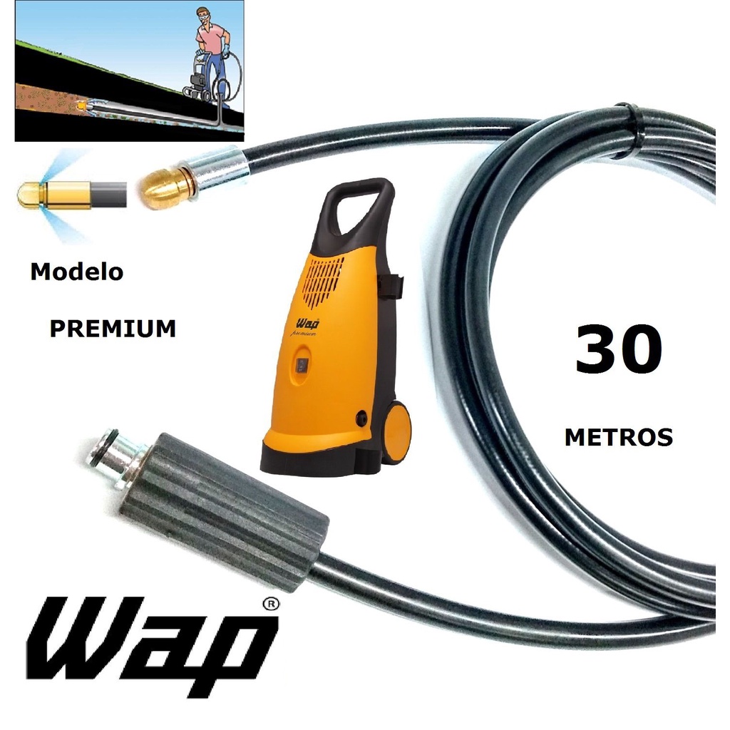 Mangueira desentupidora de tubulação WAP - 30 Metros - Wap PREMIUM