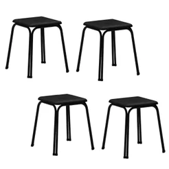 Conjunto 4 Banquetas Napa Preta Carraro