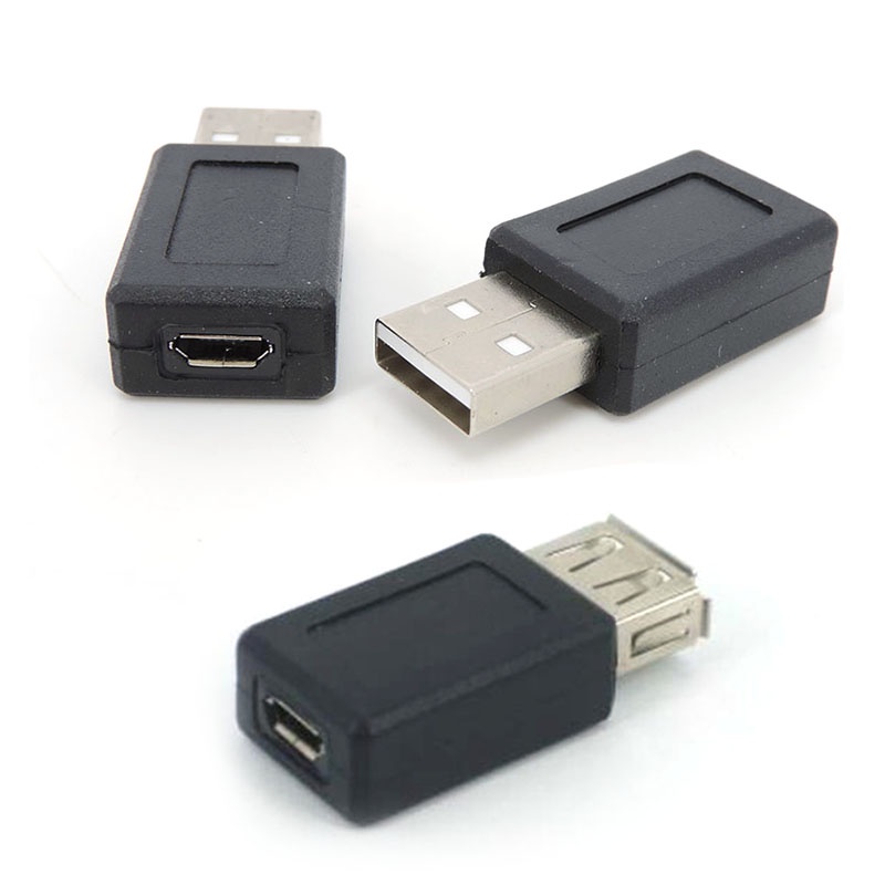 Preto USB 2.0 Tipo A Macho Fêmea Para Micro B Adaptador Conversor De Plugue Conector q1 em Oferta na Shopee