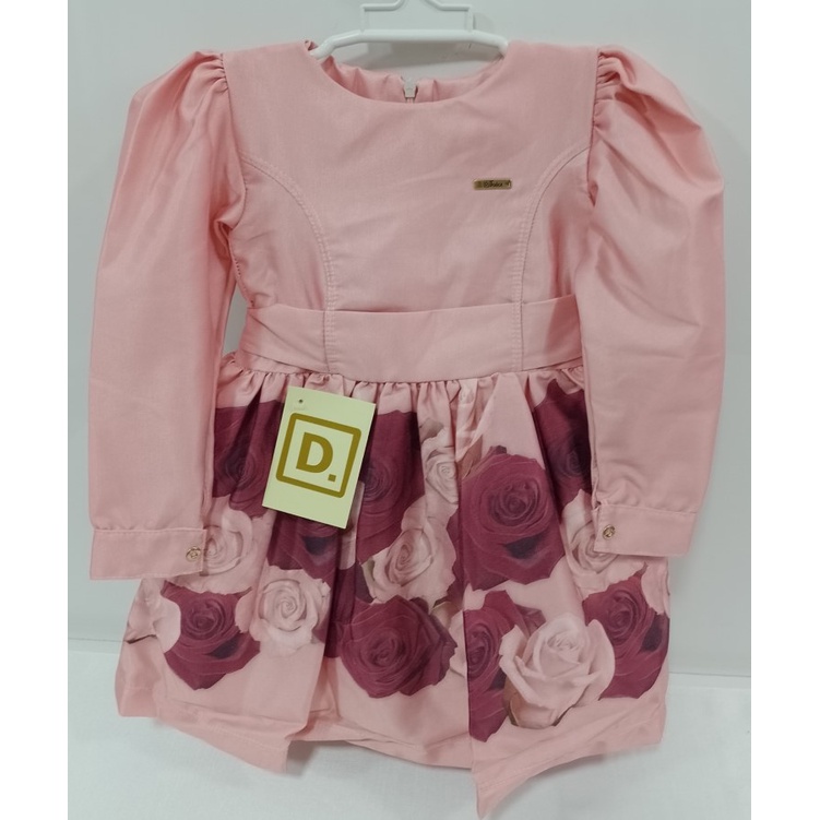 Vestido Longo Acetinado Luxo Menina Infantil D'Tuia Ref 2052
