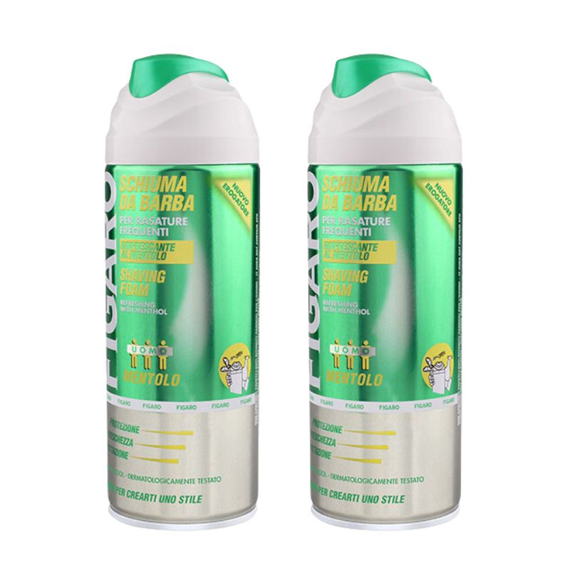 Espuma de Barbear Figaro com Mentol 400ml 2un