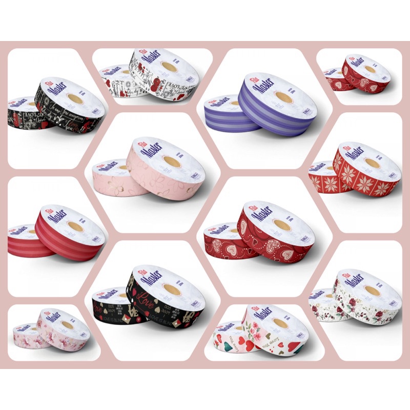 FITA PLASTICA DECORADA PARA LAÇOS - 32 MM - 5 M - EMBALAGENS - FLORES - PRESENTES