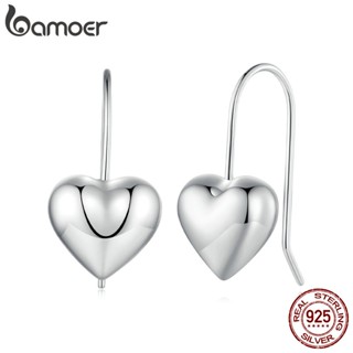 Bamoer 925 Prata Esterlina Brincos Simples Tridimensionais Para Presente