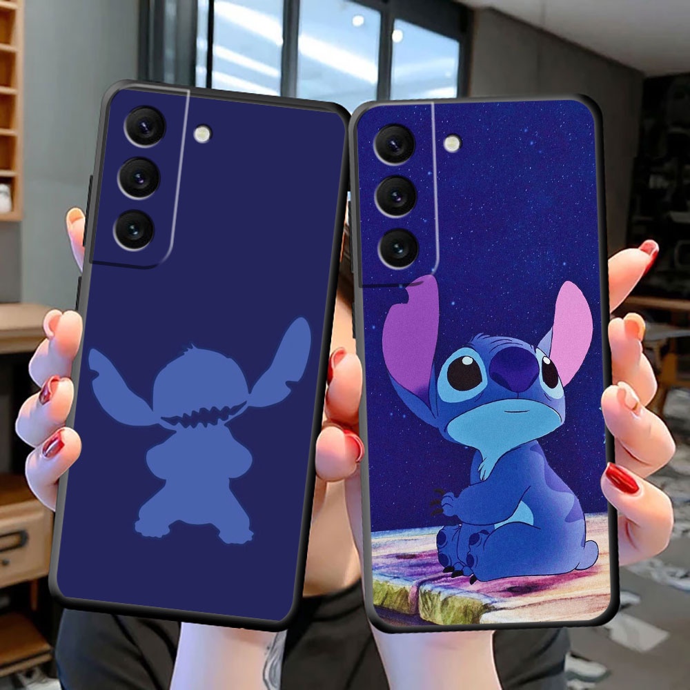 Capa Do Telefone Soft Black TPU Lovely Stitch Imagem De Desenho Animado Para Samsung Galaxy S23 S22 S21 S20 S20FE PLUS ULTRA 5G S8 S9 S10E S10 LITE A32 A52 A53 4G 5G