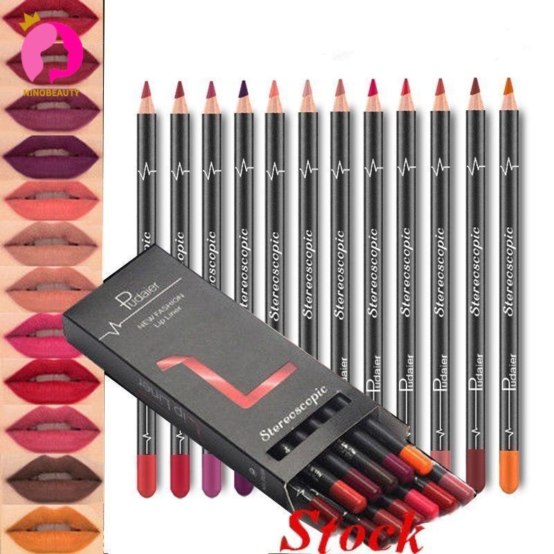 12 Cores/Set Elegante Batom Mate Sexy À Prova D'água Kit De Maquiagem De Beleza Longa Dura...