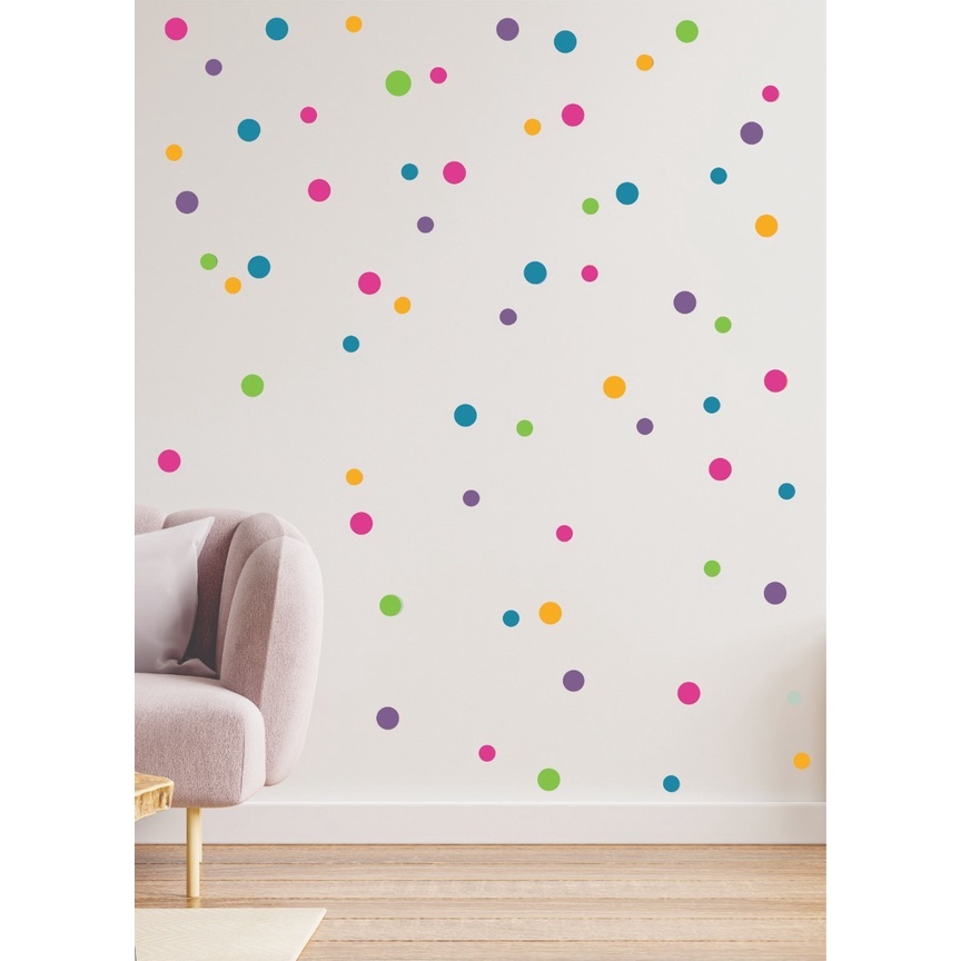 Adesivos Infantil De Parede 200 Bolinhas 4cm/2cm Alto Astral