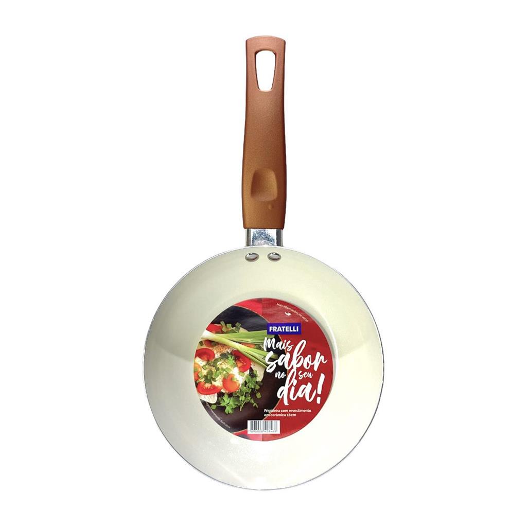 Frigideira Em Aluminio Revestimento Ceramica Antiaderente 18cm