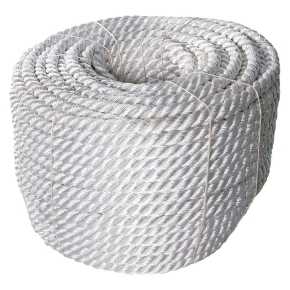 Cabo Corda Torcido 3 Pernas Poliéster Nylon Seda Branco 16mm Âncora Barcos Náutico