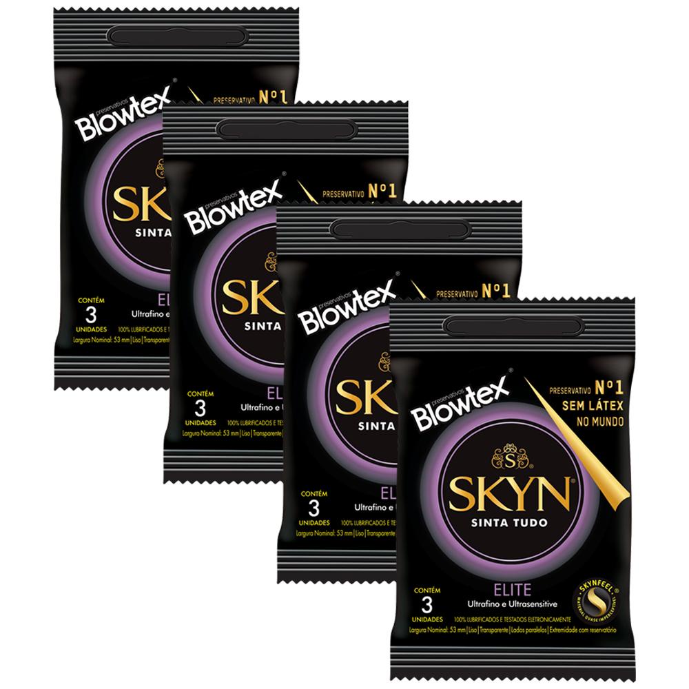 Kit com 4 Preservativo SKYN Elite c/ 3 Un Cada em Oferta na Shopee