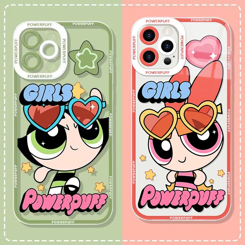 Desenho Animado Antiimpacto A Caixa Telefônica Powerpuff Girls Para Samsung Galaxy S23 S21 S20 FE A14 A34 A54 A13 A23 A33 A53 A32 52 A52S S21 S22 S23 S24 Ultra Plus Capa Macia À Prova De Choque