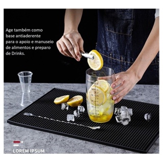 Tapete Barman Bar Mat Escorredor Porta Copo Drinks 30x45 em Oferta na Shopee