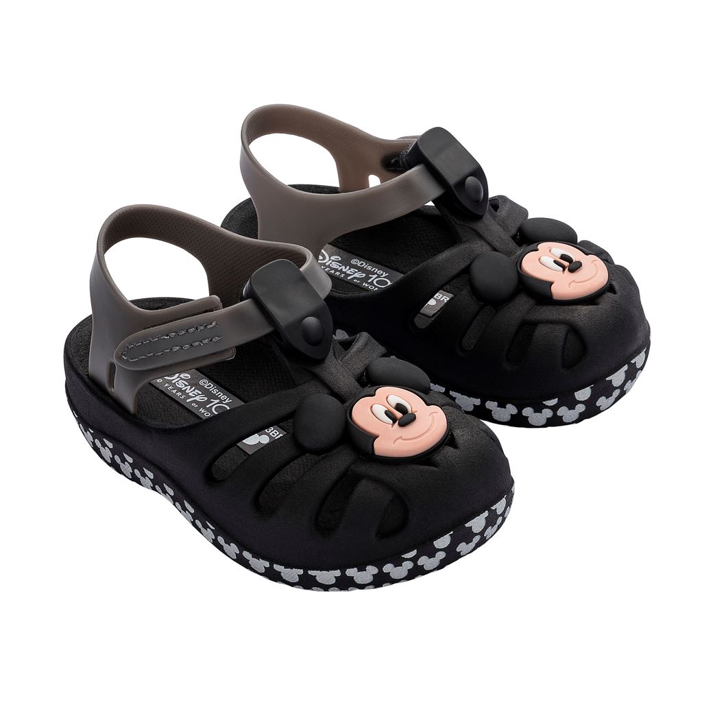 Sandália Disney Magic Mickey Preto -  Babuche Grendene Kids Aranha Baby Infantil Menino