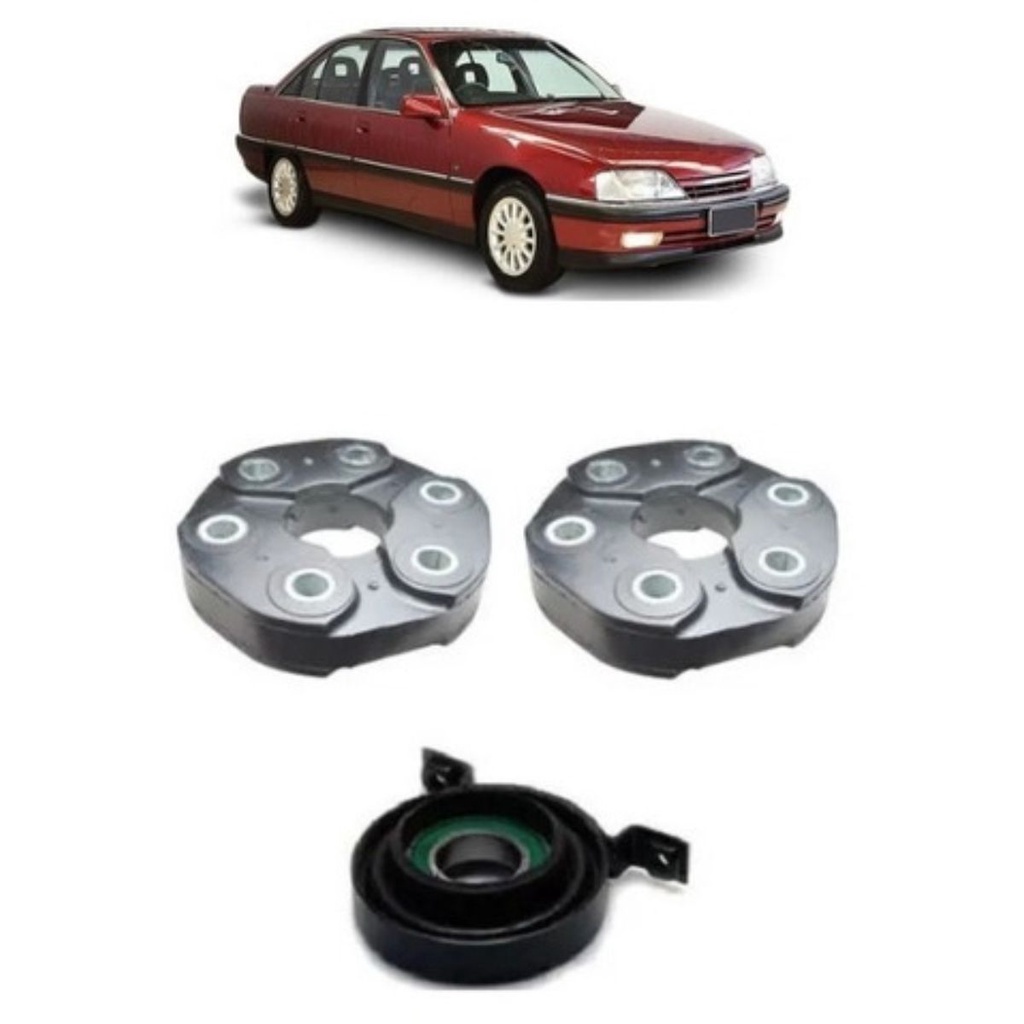 KIT COXIM COM ROLAMENTO + 2 BORRACHAS MANCAL FLANGE CARDAN OMEGA SUPREMA 4 CILINDROS 1993 A 1998