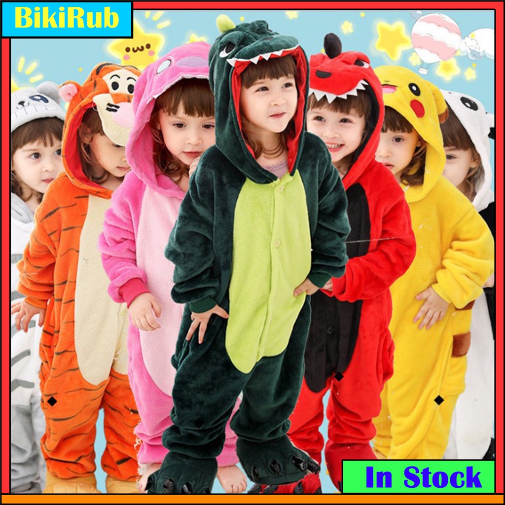 Kigurumi Kids Cute Dinosaur Stitch Pikachu Animal Cartoon Pijamas Crianças Meninas Meninos Onesies