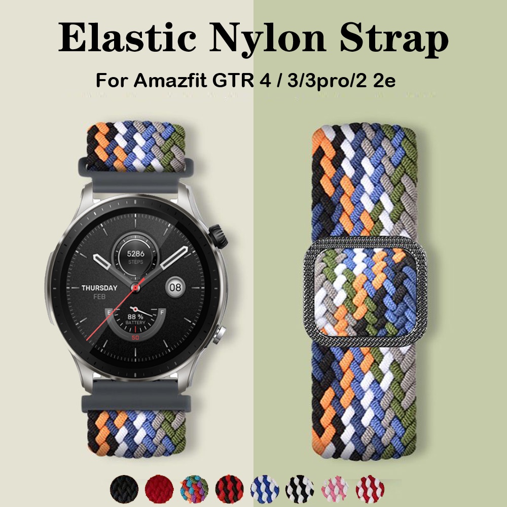20mm 22mm Pulseira Elástica De Nylon Para Huami Amazfit GTR 4 3 Pro 2 2e De Relógio GTS 4 3 2 mini Bip U
