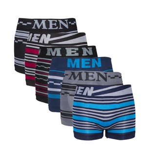 Kit 6 Cueca Boxer Infantil Microfibra Sem Costura Box Men