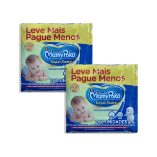 Kit 02 Lenço Umedecido MamyPoko Toque Suave - 400 Unidades