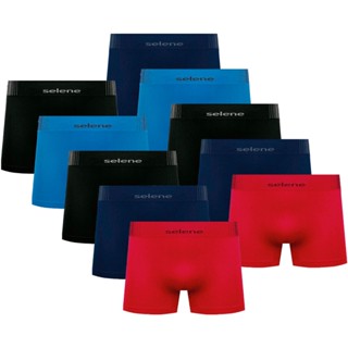 Kit com 12 Cuecas Infantil Boxer Sem Costura Microfibra Selene