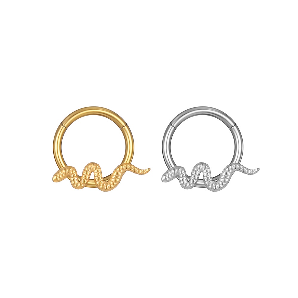 Piercing Argola Aço Cirúrgico Segmento Articulado Cobra | Septril, Rook, Conch, Nariz