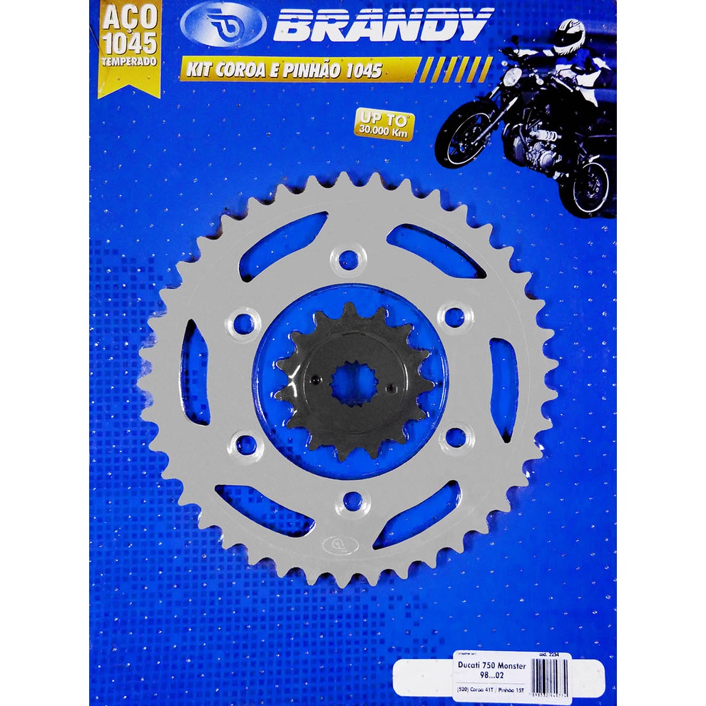 Kit Relação para Moto Ducati 750 Monster Z 1998 até 2001 / Ducati 750 Monster Z 2002 Sem Corrente - Brandy