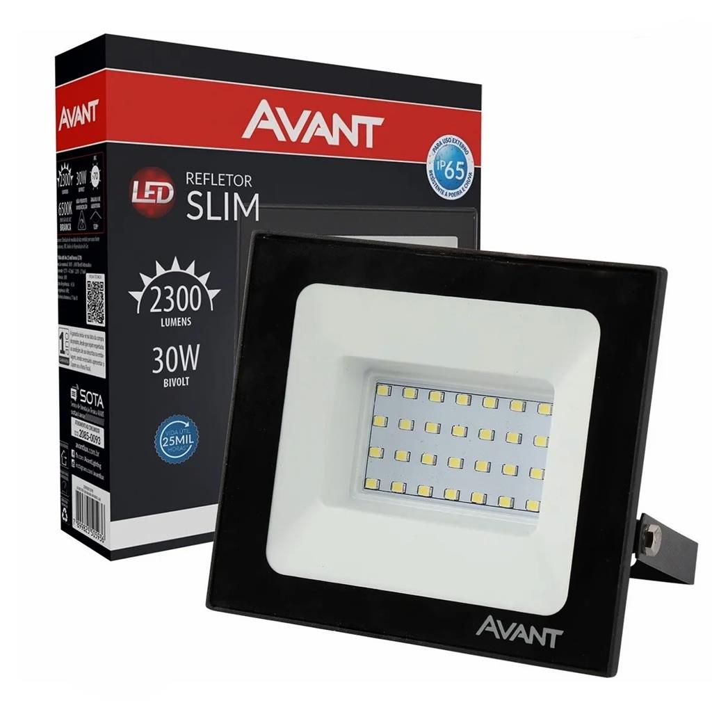 Luminaria Refletor Led Externa Quadrado Bivolt 6500K Avant em Oferta na Shopee