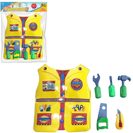 Brinquedo Colete Kit Construtor Boy Com 5 Acessórios Infantil Construtor