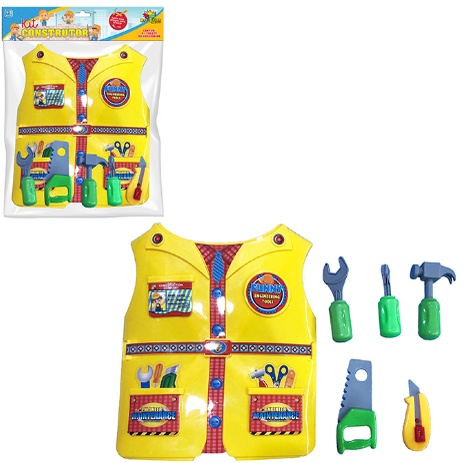 Brinquedo Colete Kit Construtor Boy Com 5 Acessórios Infantil Construtor