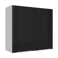 Armário Aéreo 70 cm 2 Portas Branco/Preto Lux Madesa