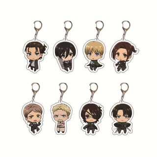 Anime Attack On Titan Keychain Cartoon Allen Acrylci Double Side Key Ring School Bag Pendentes De Mochila Porta-Chaves Acessórios Para Ventiladores Presentes