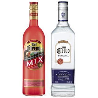 Kit Tequila Jose Cuervo Prata 750ml e Margarita Morango 1000ml