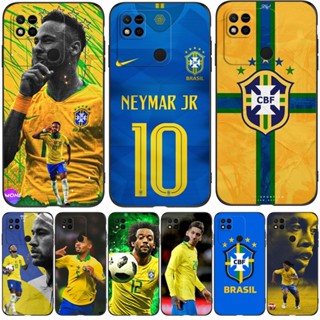 Estojo Para Xiaomi Redmi 10C 10A Telefone Capa Traseira De Silicone Preto tpu Brasil Futebol Marcelo sandro ronaldinho ronaldo
